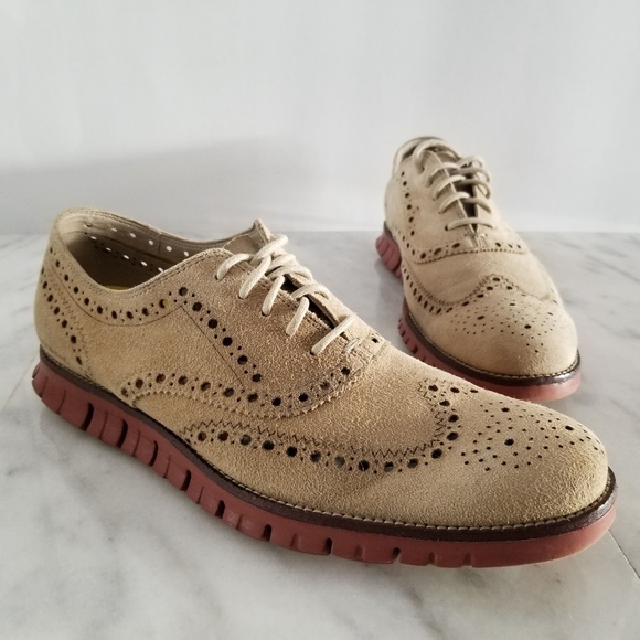 Cole Haan Other - COLE HAAN ZEROGRAND Wing-Tip Oxford Beige Red Mens